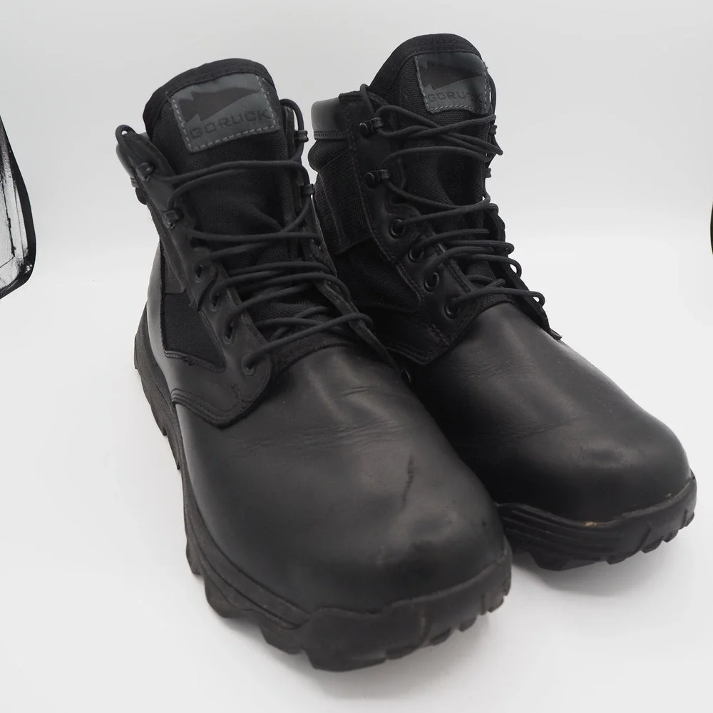 GORUCK MACV-2 Men's Mid Top Tactical Boots Sz 11.5 Triple Black Leather Rucking